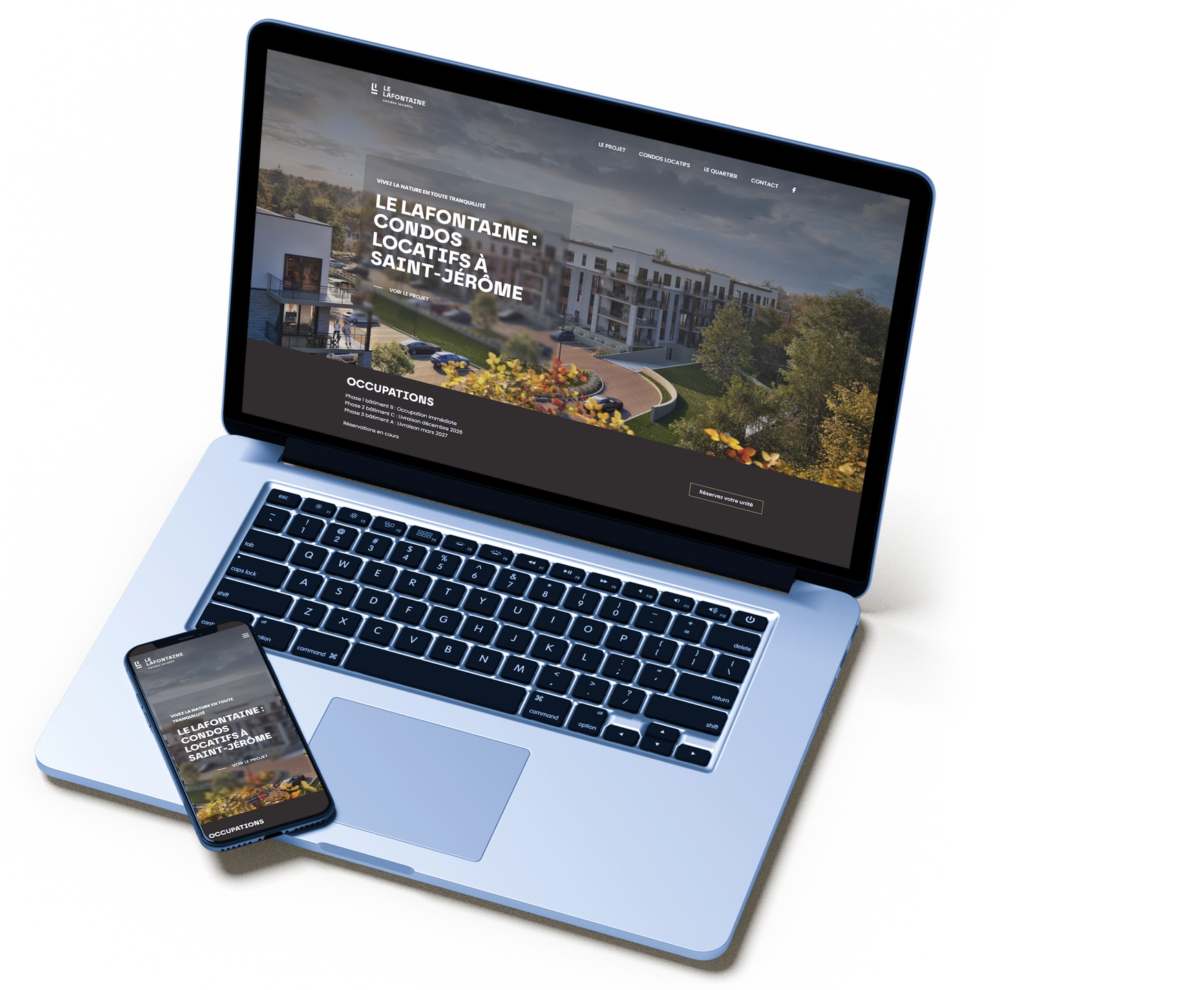 Le site de Le Lafontaine sur ordinateur portable et téléphone