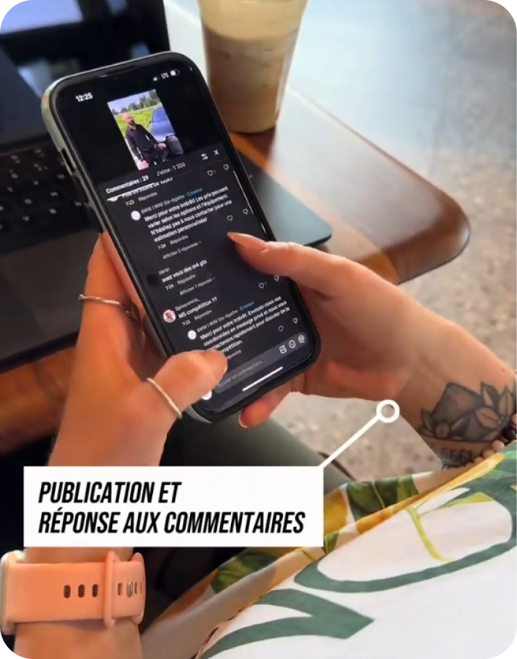 Gestion des publications et réponse aux commentaires sur un téléphone