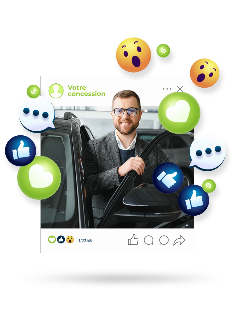 Publication Facebook d’une concession, entourée de réactions